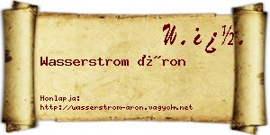 Wasserstrom Áron névjegykártya